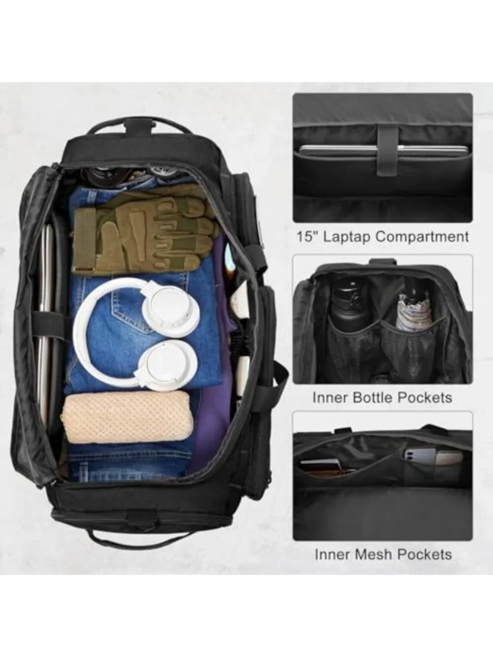Versatile 3-in-1 Duffle Bag for Travel, Gym, Sports & Tactical Use - Large